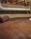Crawl space drainage matting installed in a home in Manhasset