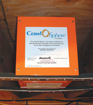 A ventilation fan installed for a crawl space in Bayport