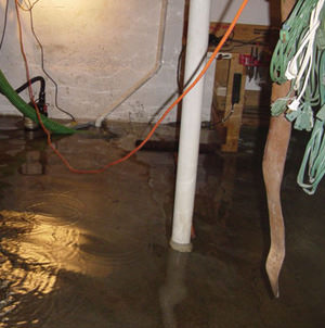 Foundation flooding in a Islip Terrace, Long Island home