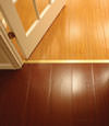 wood basement flooring design in a Lindenhurst  basement renovation